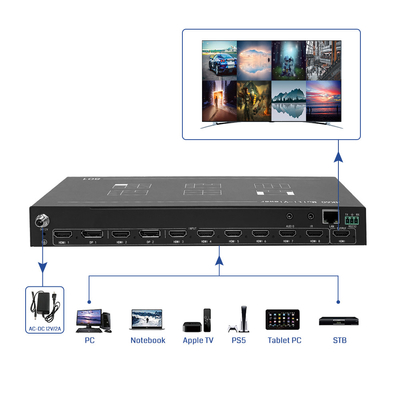 비트비스스 BIT-MV-4K60-801 1 HDMI 입력 비디오 스위치 4K60 8-Picture HDMI 멀티뷰어