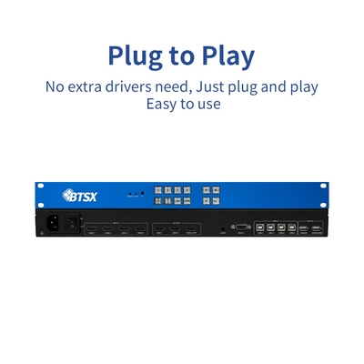 Bitvisus 4x3 4K60 HDMI 회의 모니터링 솔루션 4 in 3 Out 블랙 멀티 뷰어 화면 스위치 어댑터