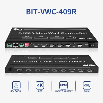 비트비스스 3X3 2X3 4K 무선 4 소스 PIP POP HDMI TV 회의실 회의실 비디오 벽 프로세서 컨트롤러 BIT-VWC-409R