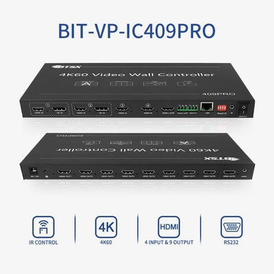 Bitvisus 1U RACK PIP 끊김 없는 스위칭 HDMI 스위처 매트릭스 3x3 3x4 3x5 3x6 4K60 LCD LED TV 비디오 월 컨트롤러 프로세서