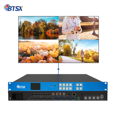 원활한 KVM 오디오 비디오 매트릭스 비디오 월 컨트롤러 4x4 2x2 1x4 4K60 HDMI PIP 4 HDMI 2.0 입력으로 편집할 수 있습니다