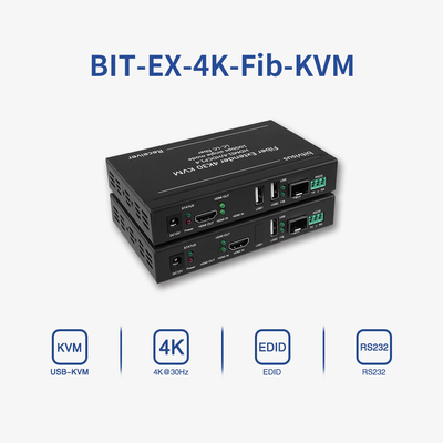 비트비스스 4k60 산업용 싱글 모드 20km LC에서 LC KVM 송신기 수신기 HDMI 섬유 확장기