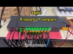 비트비스스 4K60 8 in 9 아웃 비디오 월 컨트롤러 Rs232 HDMI/DP 네트워크 웹 컨트롤 2x2 비디오 월 매트